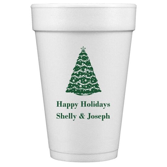 Christmas Tree Styrofoam Cups